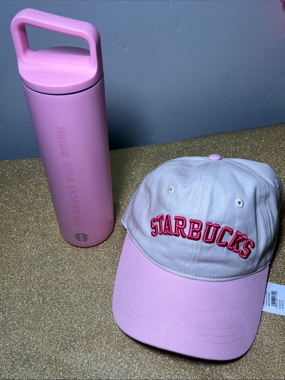 New Starbucks Pink MiiR Tumbler & Starbucks Pink Hat